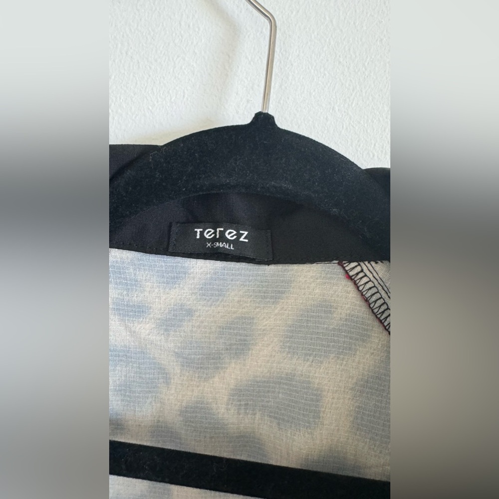 Terez Size Xs Leopard Print Colorblock Zip Up Moc… - image 8